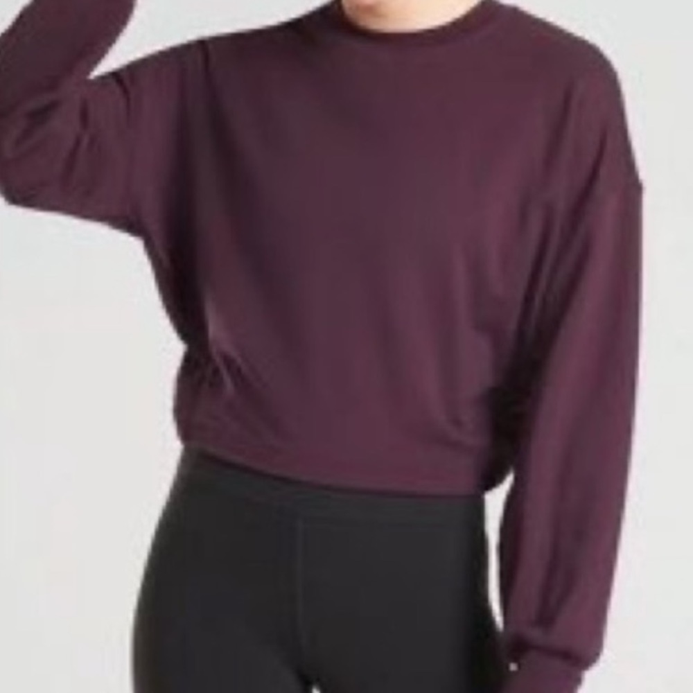 Athleta Yoga Tie Back Sweatshirt Purple